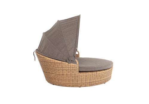  "Стильяно" плетеная кровать круглая, цвет соломенный, фото 4 