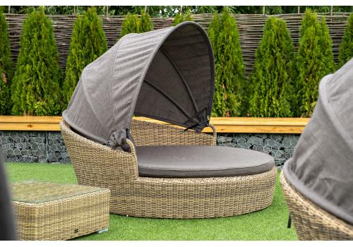  "Стильяно" плетеная кровать круглая, цвет соломенный, фото 20 