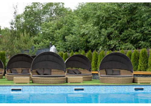  "Стильяно" плетеная кровать круглая, цвет соломенный, фото 22 