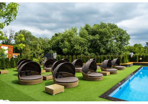  "Стильяно" плетеная кровать круглая, цвет соломенный, фото 81 