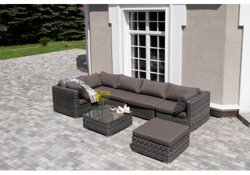  "Лунго" трансформирующаяся лаунж-зона из искусственного ротанга, цвет графит, фото 1 