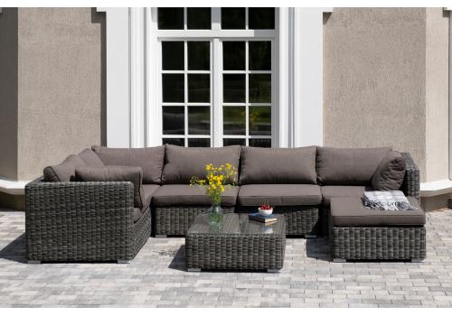  "Лунго" трансформирующаяся лаунж-зона из искусственного ротанга, цвет графит, фото 3 