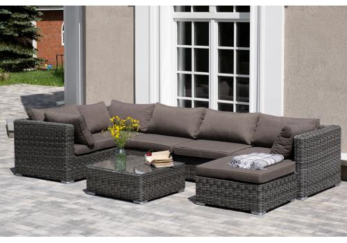  "Лунго" трансформирующаяся лаунж-зона из искусственного ротанга, цвет графит, фото 4 