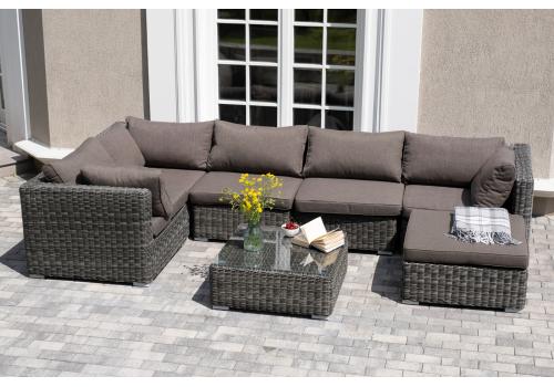  "Лунго" трансформирующаяся лаунж-зона из искусственного ротанга, цвет графит, фото 5 