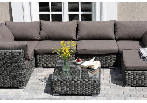  "Лунго" трансформирующаяся лаунж-зона из искусственного ротанга, цвет графит, фото 6 