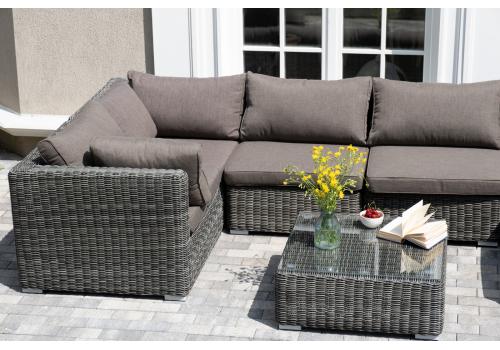  "Лунго" трансформирующаяся лаунж-зона из искусственного ротанга, цвет графит, фото 7 