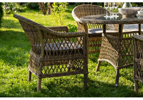  "Дольче" обеденная группа из искусственного ротанга, цвет соломенный, фото 4 