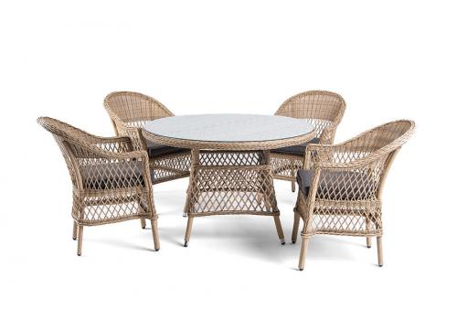  "Дольче" обеденная группа из искусственного ротанга, цвет соломенный, фото 17 