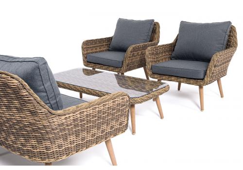  "Прованс" лаунж-зона плетеная из искусственного ротанга, цвет соломенный, фото 23 