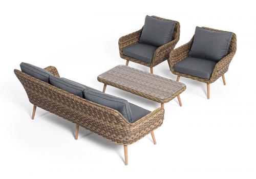  "Прованс" лаунж-зона плетеная из искусственного ротанга, цвет соломенный, фото 25 