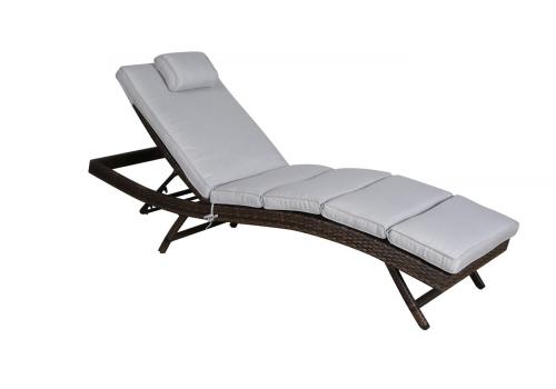  "Лиссабон" шезлонг из искусственного ротанга, цвет коричневый, фото 1 