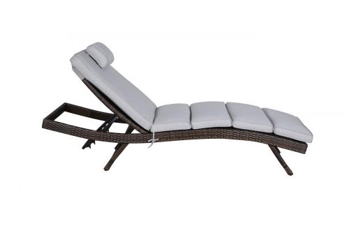  "Лиссабон" шезлонг из искусственного ротанга, цвет коричневый, фото 2 