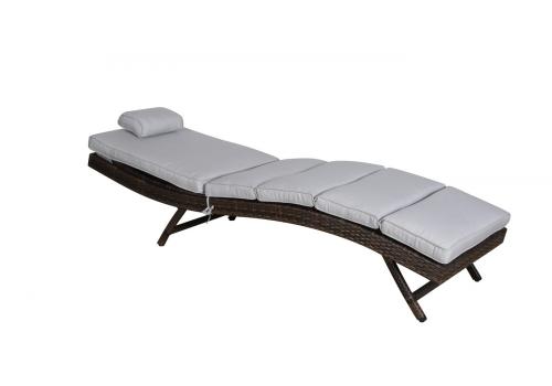  "Лиссабон" шезлонг из искусственного ротанга, цвет коричневый, фото 3 