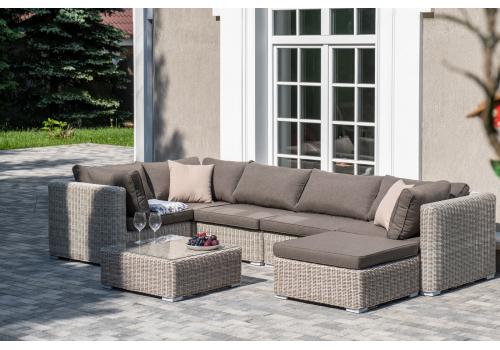  "Лунго" трансформирующаяся лаунж-зона из искусственного ротанга, цвет бежевый, фото 3 