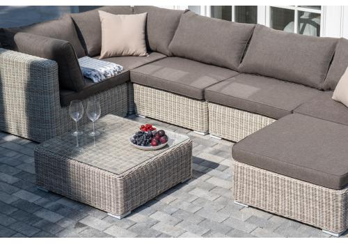  "Лунго" трансформирующаяся лаунж-зона из искусственного ротанга, цвет бежевый, фото 6 