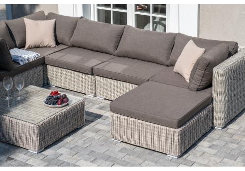  "Лунго" трансформирующаяся лаунж-зона из искусственного ротанга, цвет бежевый, фото 7 