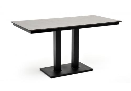  "Каффе" обеденный стол из HPL 140х70см, цвет "серый гранит", подстолье двойное черное, фото 1 
