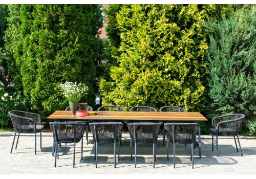  "Куба" обеденная группа на 10 персон, стол HPL "дуб", круглый роуп, фото 2 