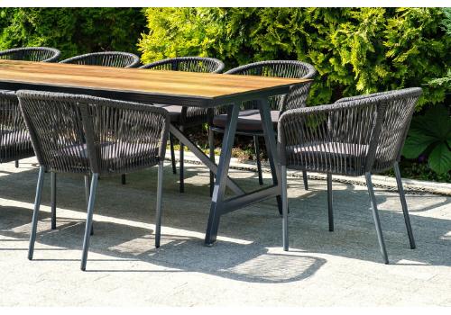  "Куба" обеденная группа на 10 персон, стол HPL "дуб", круглый роуп, фото 4 