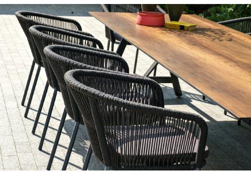  "Куба" обеденная группа на 10 персон, стол HPL "дуб", круглый роуп, фото 6 