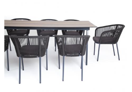  "Куба" обеденная группа на 10 персон, стол HPL "дуб", круглый роуп, фото 12 