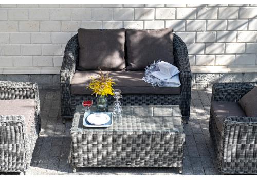  "Кон Панна" диван из искусственного ротанга двухместный, цвет графит, фото 6 