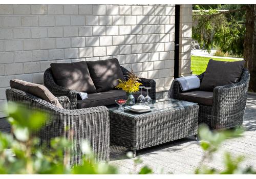  "Кон Панна" диван из искусственного ротанга двухместный, цвет графит, фото 10 