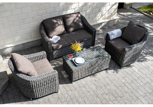  "Кон Панна" диван из искусственного ротанга двухместный, цвет графит, фото 18 