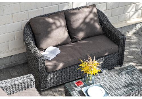  "Кон Панна" диван из искусственного ротанга двухместный, цвет графит, фото 20 
