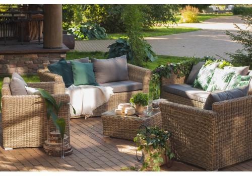  "Капучино Дабл" лаунж-зона из искусственного ротанга, цвет соломенный, фото 2 