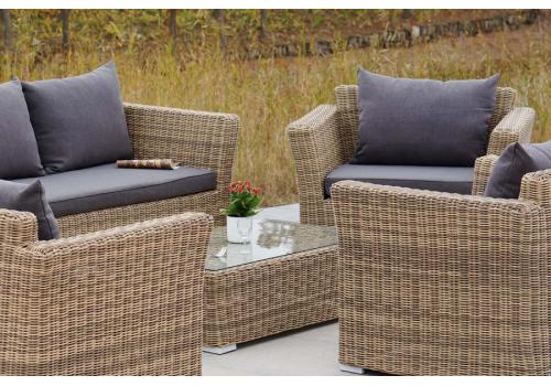  "Капучино Дабл" лаунж-зона из искусственного ротанга, цвет соломенный, фото 3 