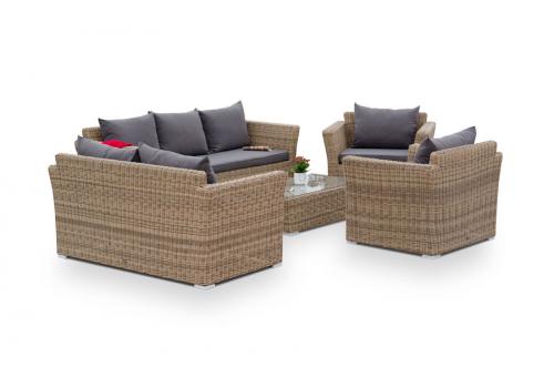  "Капучино Дабл" лаунж-зона из искусственного ротанга, цвет соломенный, фото 7 