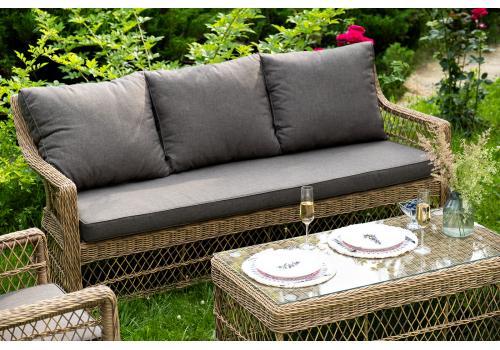  "Гранд Латте" лаунж-зона из искусственного ротанга, цвет соломенный, фото 40 