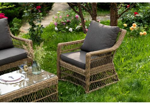  "Гранд Латте" лаунж-зона из искусственного ротанга, цвет соломенный, фото 47 