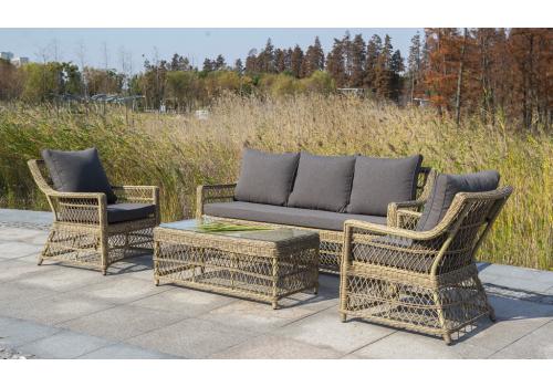  "Гранд Латте" лаунж-зона из искусственного ротанга, цвет соломенный, фото 72 