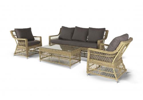  "Гранд Латте" лаунж-зона из искусственного ротанга, цвет соломенный, фото 73 