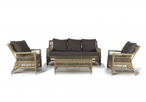  "Гранд Латте" лаунж-зона из искусственного ротанга, цвет соломенный, фото 74 