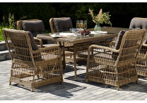  "Цесена" обеденная группа плетеная из искусственного ротанга, цвет соломенный, фото 8 