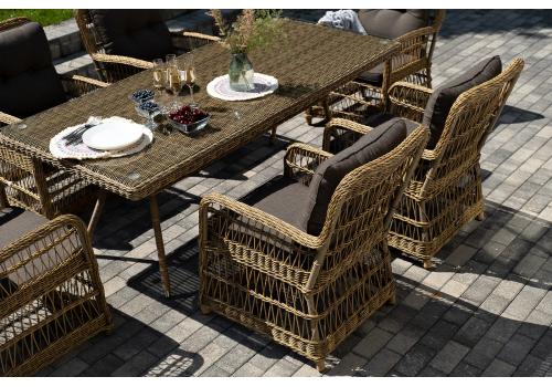  "Цесена" обеденная группа плетеная из искусственного ротанга, цвет соломенный, фото 10 
