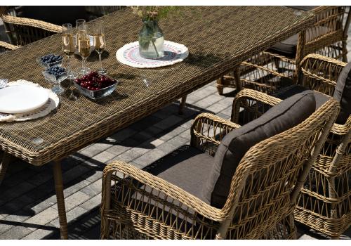  "Цесена" обеденная группа плетеная из искусственного ротанга, цвет соломенный, фото 11 