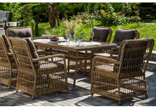  "Цесена" обеденная группа плетеная из искусственного ротанга, цвет соломенный, фото 12 