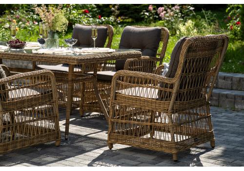  "Цесена" обеденная группа плетеная из искусственного ротанга, цвет соломенный, фото 13 