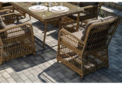  "Цесена" обеденная группа плетеная из искусственного ротанга, цвет соломенный, фото 14 