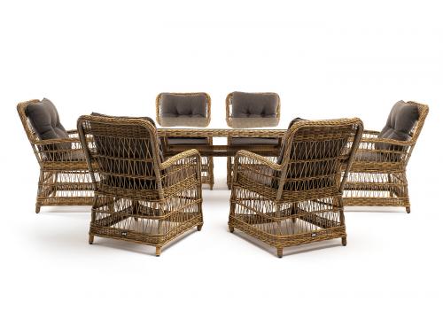  "Цесена" обеденная группа плетеная из искусственного ротанга, цвет соломенный, фото 35 