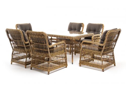  "Цесена" обеденная группа плетеная из искусственного ротанга, цвет соломенный, фото 37 