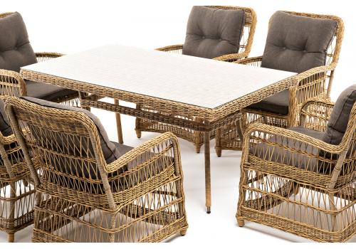  "Цесена" обеденная группа плетеная из искусственного ротанга, цвет соломенный, фото 41 