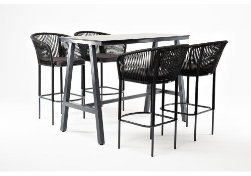  "Рио" барный комплект на 4 персоны, стол HPL "серый гранит", цвет темно-серый, фото 3 