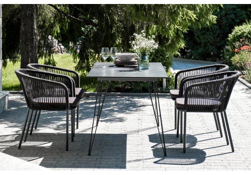  "Руссо" обеденный стол из HPL 150х80см, цвет "черный мрамор", фото 5 