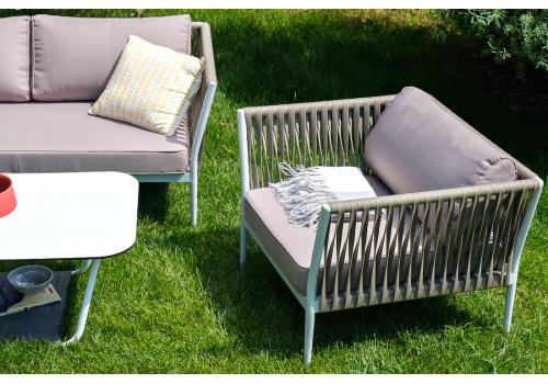  "Касабланка" лаунж-зона плетеная из роупа 4-местная, цвет серо-коричневый, фото 5 