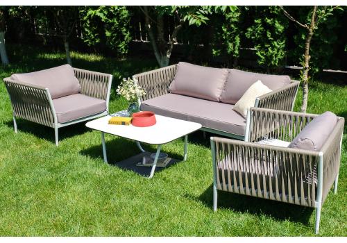  "Касабланка" лаунж-зона плетеная из роупа 4-местная, цвет серо-коричневый, фото 6 